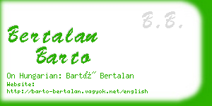 bertalan barto business card